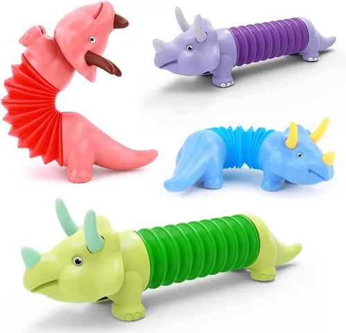 Miniatura 5 de Kryfa Tubo pop de animales, actividades de viaje por carretera para niños, artículos esenciales de viaje en avión para niños, juguetes sensoriales
