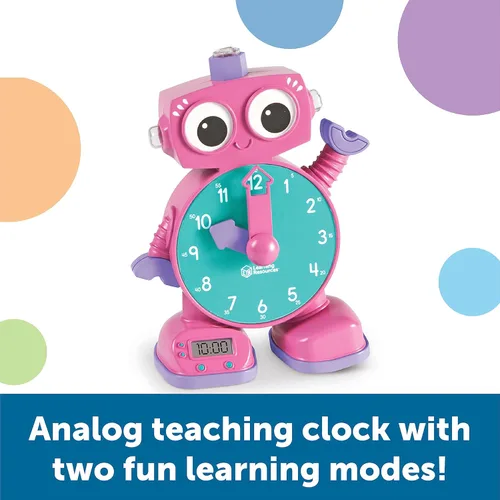 Miniatura 2 de Learning Resources Tock The Learning Clock Pink - Reloj digital para el aula, aprender la hora, temporizador para niños, elementos esenciales