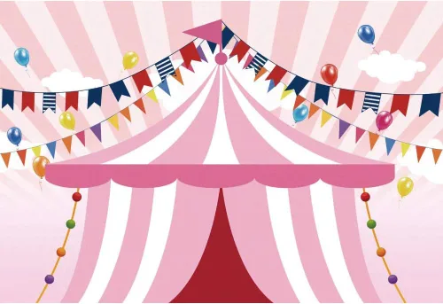 Yeele Tiendas de campaña de circo rosa de 10 x 6.5 pies, telón de fondo para fiesta temática de carnaval, carrusel de fondo, fotografía, niña,