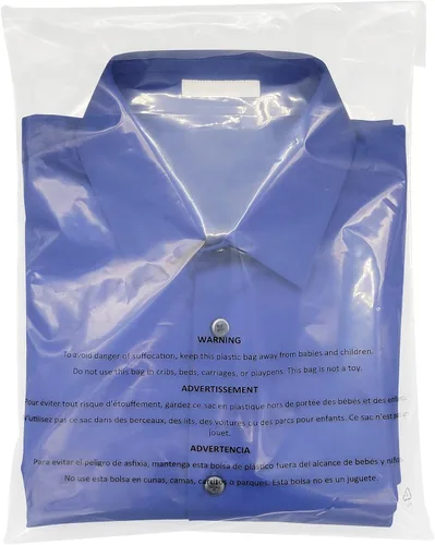 Miniatura 6 de Bolsas de polietileno transparente autosellantes de 6 x 9 pulgadas (500 unidades) con adhesivo permanente de advertencia de asfixia, cumple