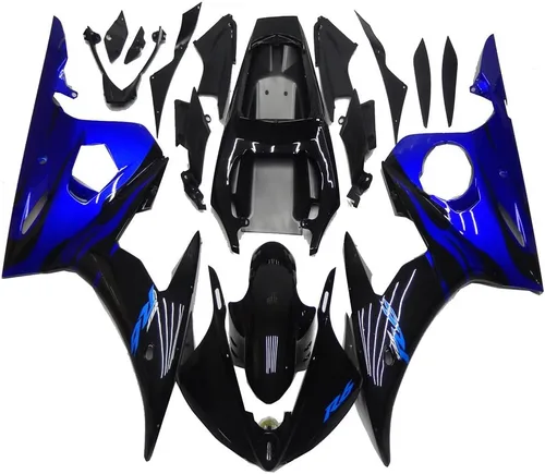 Molde de inyección azul negro brillante para Yamaha YZF 2003-2005 R6 y 2006-2009 R6S nuevo kit pintado ABS plástico motocicleta carrocería mercado