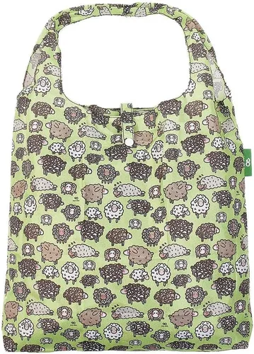 Miniatura 31 de ECO CHIC Bolsas plegables reutilizables para comestibles, bolsa de compras ligera, reciclada y reutilizable, bolsa plegable impermeable Gafas Gatos