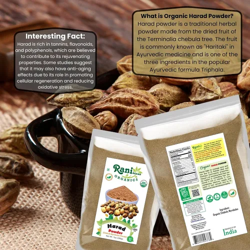 Miniatura 3 de Rani - Polvo orgánico Harad (polvo de mirobalan chebulic), 7 onzas, totalmente natural, sin color, apto para gluten, vegano, sin OMG, kosher, sin