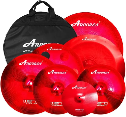 Miniatura 10 de Juego de platillos de aleación de bronce Arborea B20 Serie Butcher 5 piezas 14" Hihats 16" Crash 18" Crash 20" Ride, hecho a mano para bateristas