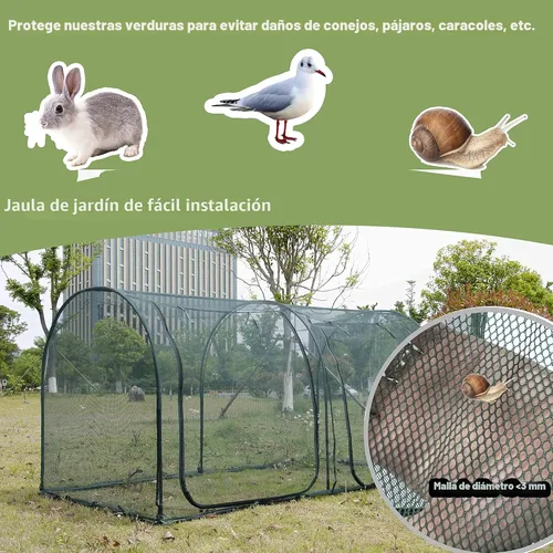 Miniatura 7 de Cubierta de Red para Plantas de Túnel Grande de 8.2'x4', Jaula de Cultivo con Red de 4 Pies de Altura, Cubierta Protectora contra Plagas