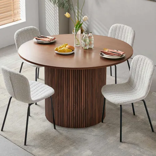 Miniatura 33 de Juego de Mesa de Comedor Redonda de 37 Pulgadas para 4, Moderno Juego de Café de Cocina de Círculo Pequeño para Apartamento, Sala de Estar, Oficina