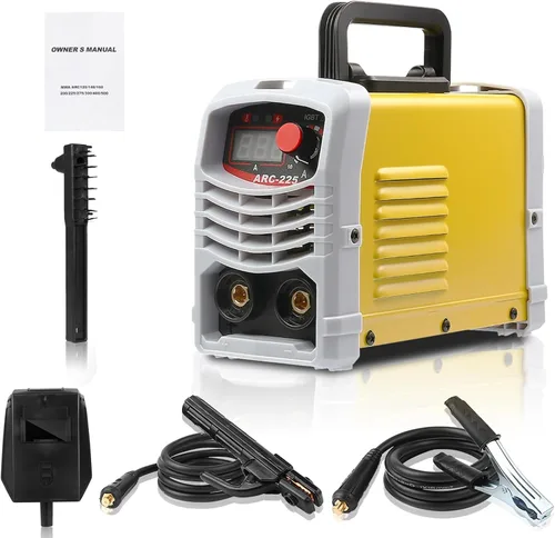 Soldador de palo de 225 amperios, máquina de soldar, máquina de soldadura portátil, soldador inversor de 110 V, con control sinérgico, IGBT,