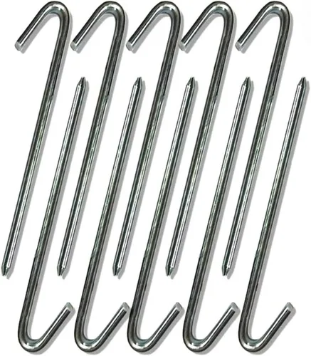 Miniatura 6 de Estacas de tienda de campaña de acero de Moose Supply - Estacas de suelo resistentes, estacas de metal para inflables comerciales, toldo de camping