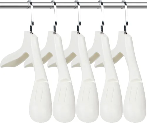 Miniatura 11 de DEDU Perchas de traje para hombres, paquete de 40 perchas extra anchas antideslizantes de ancho 17.7 pulgadas, perchas de plástico grueso negro