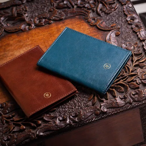 Miniatura 7 de Maxwell Scott - Funda para pasaporte de piel de lujo, diseño de napa de Prato, hecho a mano en Italia, Rosado, Cartera de viaje