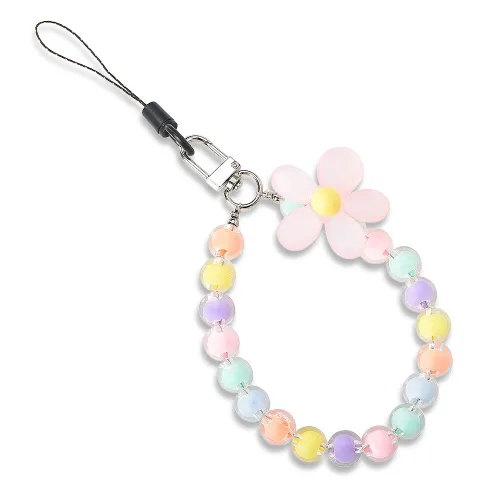 Miniatura 2 de YangQian Cordones de muñeca para teléfono celular con cuentas para mujeres, adolescentes, niñas, antirrobo, correa de teléfono para teléfono