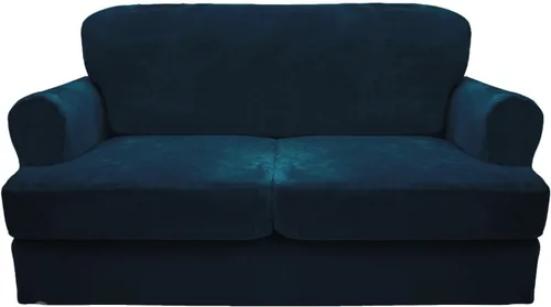 Miniatura 9 de CUCRAF Funda para sofá con cojines de 3 piezas, fundas deslizantes de terciopelo suave y grueso para sofá de la sala de estar, protector de muebles