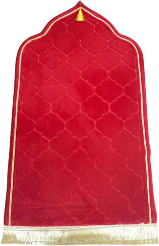 Miniatura 12 de Alfombra de oración musulmana, alfombra musulmana gruesa y suave de terciopelo, alfombra de oración musulmana portátil, alfombra de oración turca