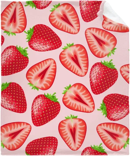 Miniatura 11 de Darani Manta de franela ligera de fruta de plátano, súper suave y acogedora, cálida y ligera, manta de franela suave de 60 x 50 pulgadas