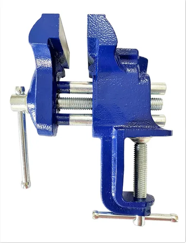 Miniatura 4 de Rolin Vise Abrazadera de trabajo de madera Herramientas ligeras de 3 pulgadas Pequeño tornillo de banco de mesa de tornillo de banco azul