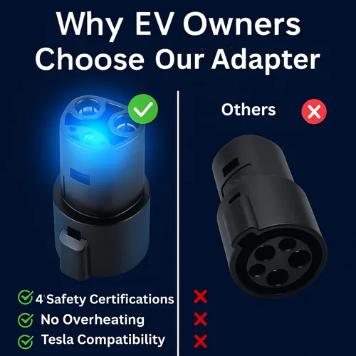Miniatura 7 de Adaptador J1772 a Tesla 60A 250V Carga Rápida Certificada Seguridad Testada UL/CE/FCC/RoHS Adaptador de Carga EV Nivel 2 Sin