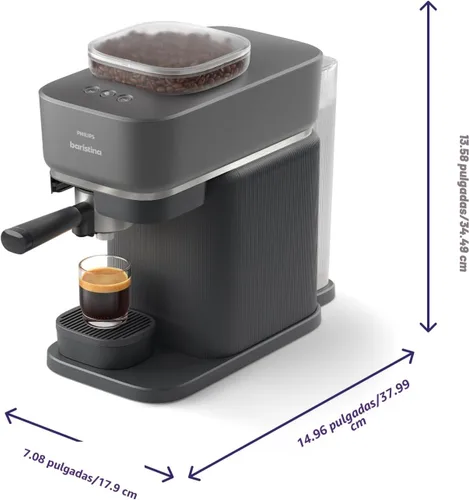Miniatura 12 de Philips Baristina - Máquina de café expreso, molienda, apisona y prepara granos de café en una sola pasada, compacta, presión de bomba de 16 bares
