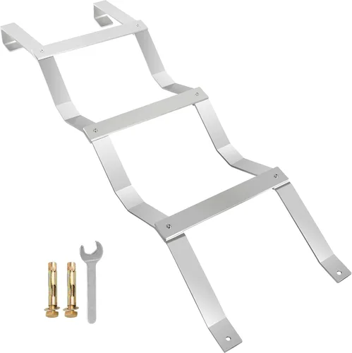 Escalera de salida de 3 escalones para sótano, capacidad de carga de 400 libras, escalera de aluminio para sótano de 49.7 x 14.8 pulgadas (largo x