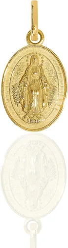 Miniatura 8 de forme di Lucchetta - pequeño dije colgante de medalla milagrosa de oro de 14 K - Fina joyería católica italiana - Dije para collar de la Bendita
