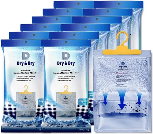 Miniatura 10 de Dry & Dry Deshumidificadores absorbentes de humedad prémium para el hogar, sótano, dormitorio, pequeños deshumidificadores – absorbentes de humedad