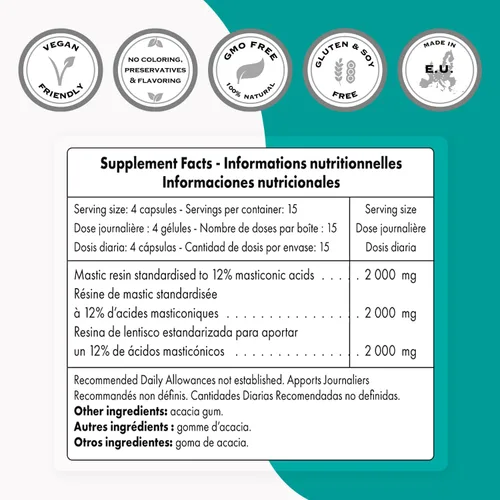 Miniatura 7 de Supersmart - Paquete de fórmula H. Pylori (acción completa) - Probiótico L. Reuteri con goma de mascar Sin OMG y sin gluten - 60 x 2 y 120
