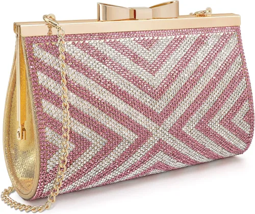 Miniatura 12 de Bolso de mano de noche para cóctel, baile de graduación, cristales brillantes con diamantes de imitación para novia y dama de honor, boda, fiesta
