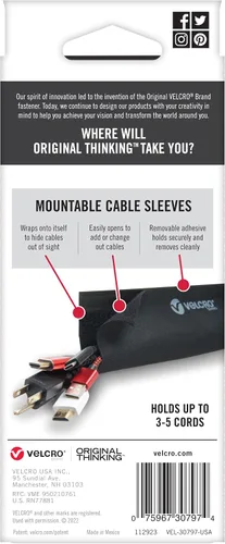 Miniatura 11 de VELCRO Brand VEL-30797-USA - Funda para cables de montaje en paredes, escritorio o centro de entretenimiento, adhesivo extraíble libre de daños, 12