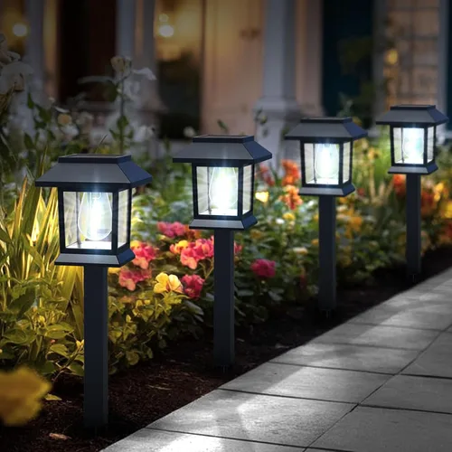 Miniatura 10 de Greluna Luces solares para exteriores, paquete de 6 luces solares impermeables de 6000 K de encendido/apagado automático para jardín, paisaje