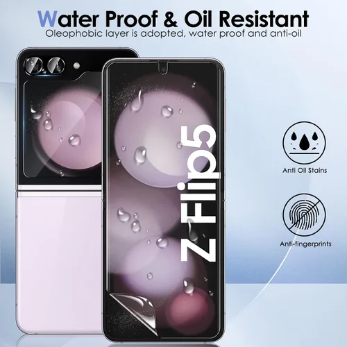 Miniatura 2 de Paquete de 6 protectores de pantalla para Samsung Galaxy Z Flip 5, protector de pantalla interno flexible de TPU + protector de pantalla exterior