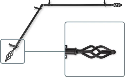 Miniatura 2 de Rod Desyne Juego de barra de cortina individual marquesa Negro