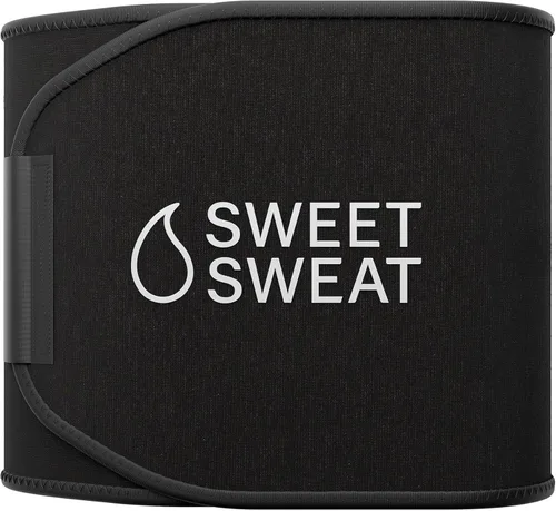 Sports Research Sweet Sweat - Faja reductora de cintura de la serie Core; banda de fitness de sudoración premium para mujeres y hombres