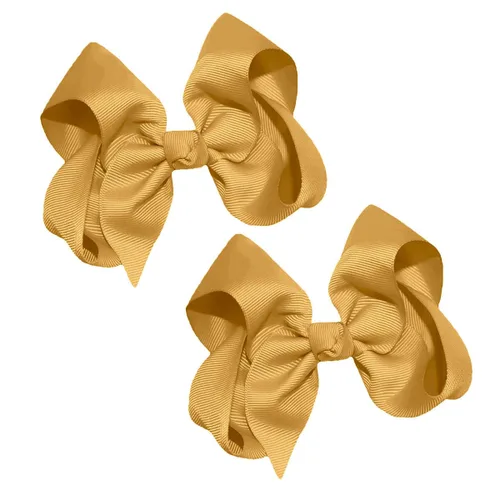 Miniatura 13 de WEBB DIRECT2U Juego de dos lazos para el pelo de grogrén sólido de 4 pulgadas, pinzas de cocodrilo, color verde manzana