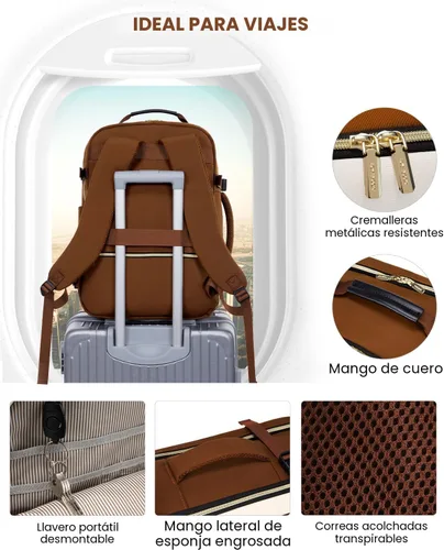 Miniatura 7 de LOVEVOOK Mochila de viaje de 40 L para mujeres y hombres, equipaje de mano aprobado por aerolíneas con 3 cubos de embalaje, bolsas de noche TSA