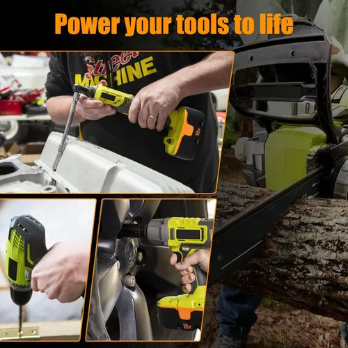 Miniatura 7 de [Actualizado a 3.6Ah] Paquete de 2 repuestos P100 para baterías Ryobi de 18 V compatibles con batería Ryobi de 18 V de repuesto para herramientas