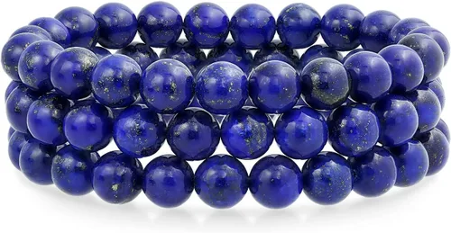 Miniatura 10 de Bling Jewelry Juego de 3 pulseras elásticas unisex apilables con cuentas redondas de 0.315 pulgadas para mujeres, adolescentes y hombres, multihebra