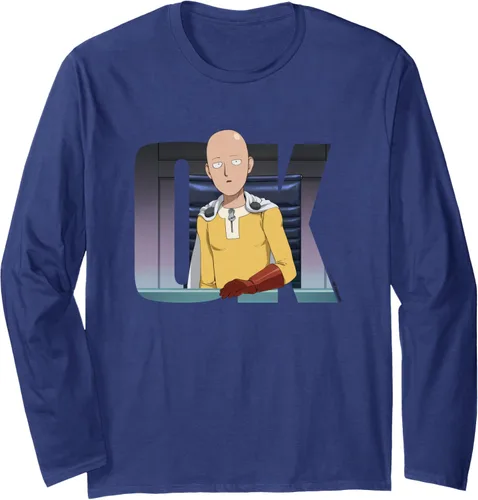 Miniatura 4 de One Punch Man Camiseta de manga larga Saitama OK, Negro, S