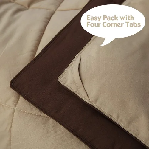Miniatura 5 de HIG Juego de edredón alternativo de plumón de 3 piezas - Edredón reversible para todas las estaciones con funda de almohada - Relleno de edredón