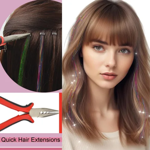 Miniatura 6 de Alicates para extensiones de cabello, 3 agujeros, herramienta de extracción de mini abridor para extensiones de cabello micro nano anillo Rojo 3