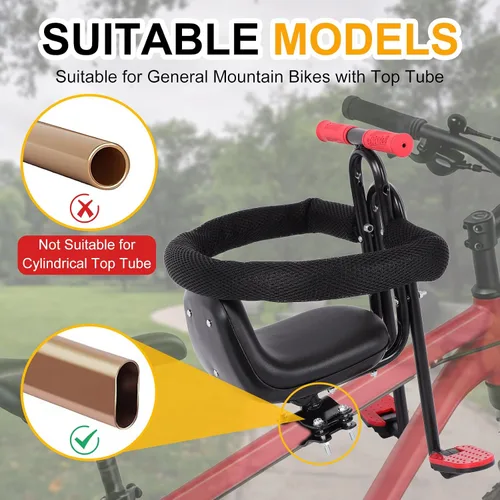 Miniatura 4 de Asiento de bicicleta para niños, asiento delantero, asiento para niños, asiento deportivo para bicicleta para adultos, asiento delantero