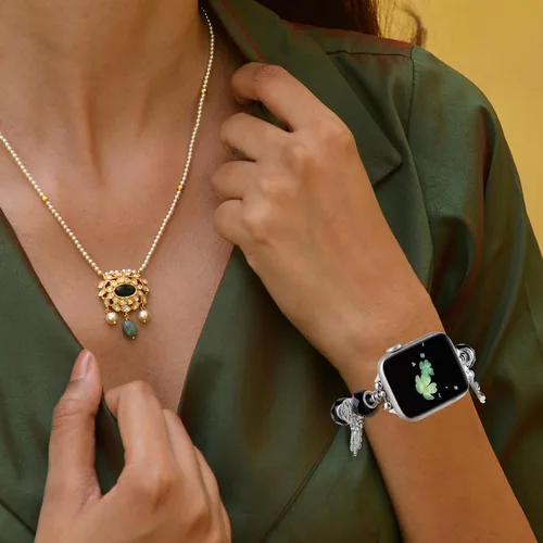 Miniatura 5 de Pulsera de reloj de metal para mujer, correas brillantes compatibles con Apple Watch Band de 1.496 pulgadas, 1.575 pulgadas, 1.614 pulgadas, correa