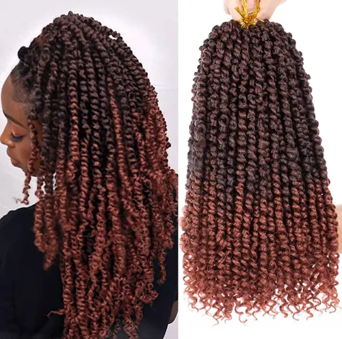 Miniatura 25 de Leeven Paquete de 8 paquetes de cabello de ganchillo pret wisted Passion Twist de 10 pulgadas, color negro natural, extensiones de cabello corto