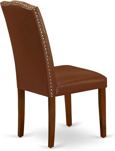 Miniatura 39 de East West Furniture DLEN3-BLK-69 - Juego de muebles de comedor de 3 piezas que contiene una mesa de comedor redonda con gotas y 2 sillas tapizadas
