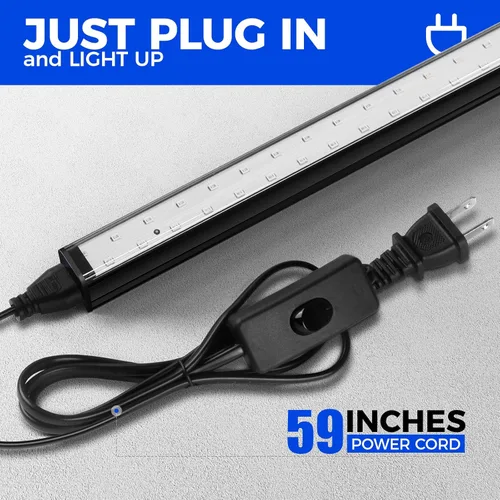 Miniatura 8 de Barrina Barra de luz negra, luces LED negras magnéticas de 10 W y 1 pie, para fiesta brillante, pintura de póster fluorescente, decoraciones