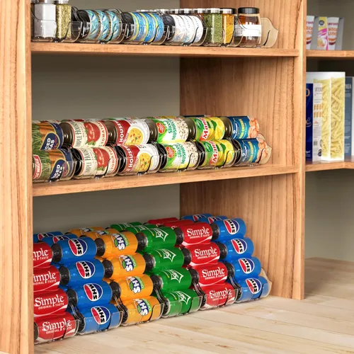 Miniatura 9 de Organizador y dispensador de latas de soda Simple Houseware para refrigerador / despensa, transparente, juego de 2