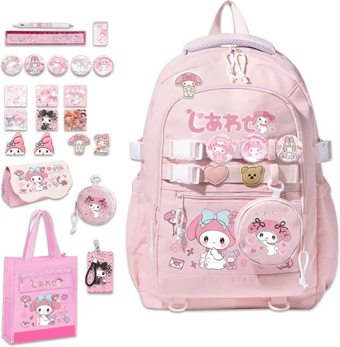 Miniatura 9 de Roffatide Mochila de anime con bonitos pasadores, mochila antirrobo para portátil, mochila de viaje, senderismo, mochila para nuevos regalos