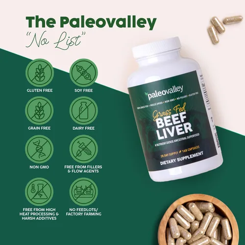 Miniatura 6 de Paleovalley Cápsulas de hígado de res alimentadas con pasto – Suplemento de órgano de res para hombres y mujeres, 100% criado en pastos
