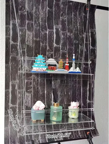 Miniatura 5 de Estantes acrílicos para plantas de ventana, estante de pared flotante colgante transparente, estante para macetas, estante para plantas de ventana