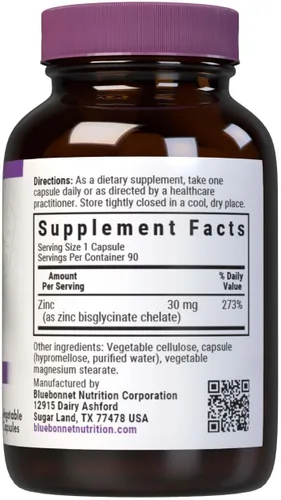 Miniatura 2 de Bluebonnet Nutrition Albion - Zinc quelado, para la salud inmunológica y la función enzimática*, sin soja, sin gluten, sin OMG, certificado Kosher