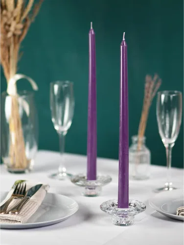 Miniatura 5 de CANDWAX - Velas cónicas de 14 pulgadas, juego de 4, velas altas para el hogar, ideales como velas de boda, color morado