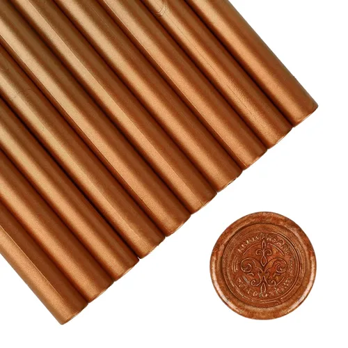 Miniatura 21 de SHOWIN Varillas de cera de sellado para pistola de pegamento para sello de cera, dorado metálico, ideal para invitaciones de boda, sobres